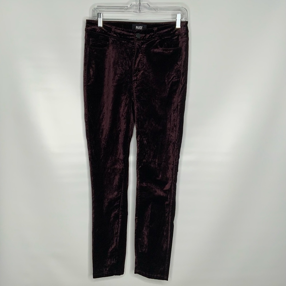 PAIGE burgundy velvet jeans. - Picture 2 of 9